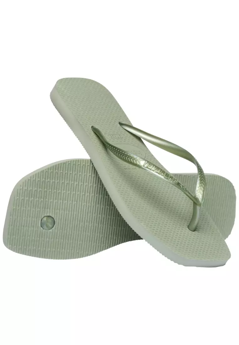 Havaianas Women Slim Square Flip Flops - Smoke Green