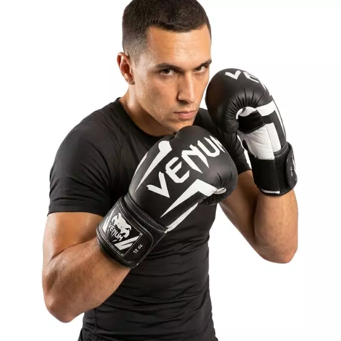 Sarung tinju Venum boxing glove Elite Black White Original - Size 10 Oz