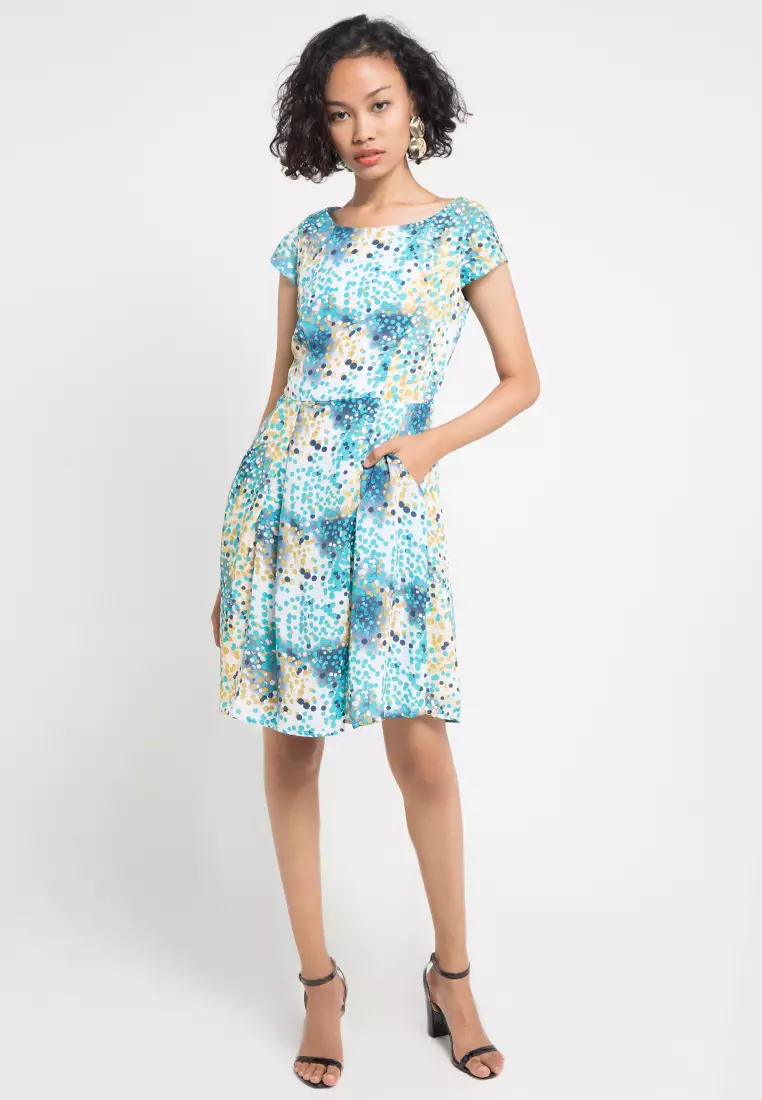 Sophistix Amani Dress in Blue Print