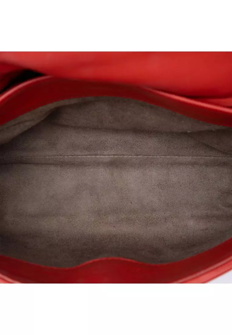 Pre-Loved Bottega Veneta Small Nappa And Patent Intrecciato Olimpia Shoulder Bag