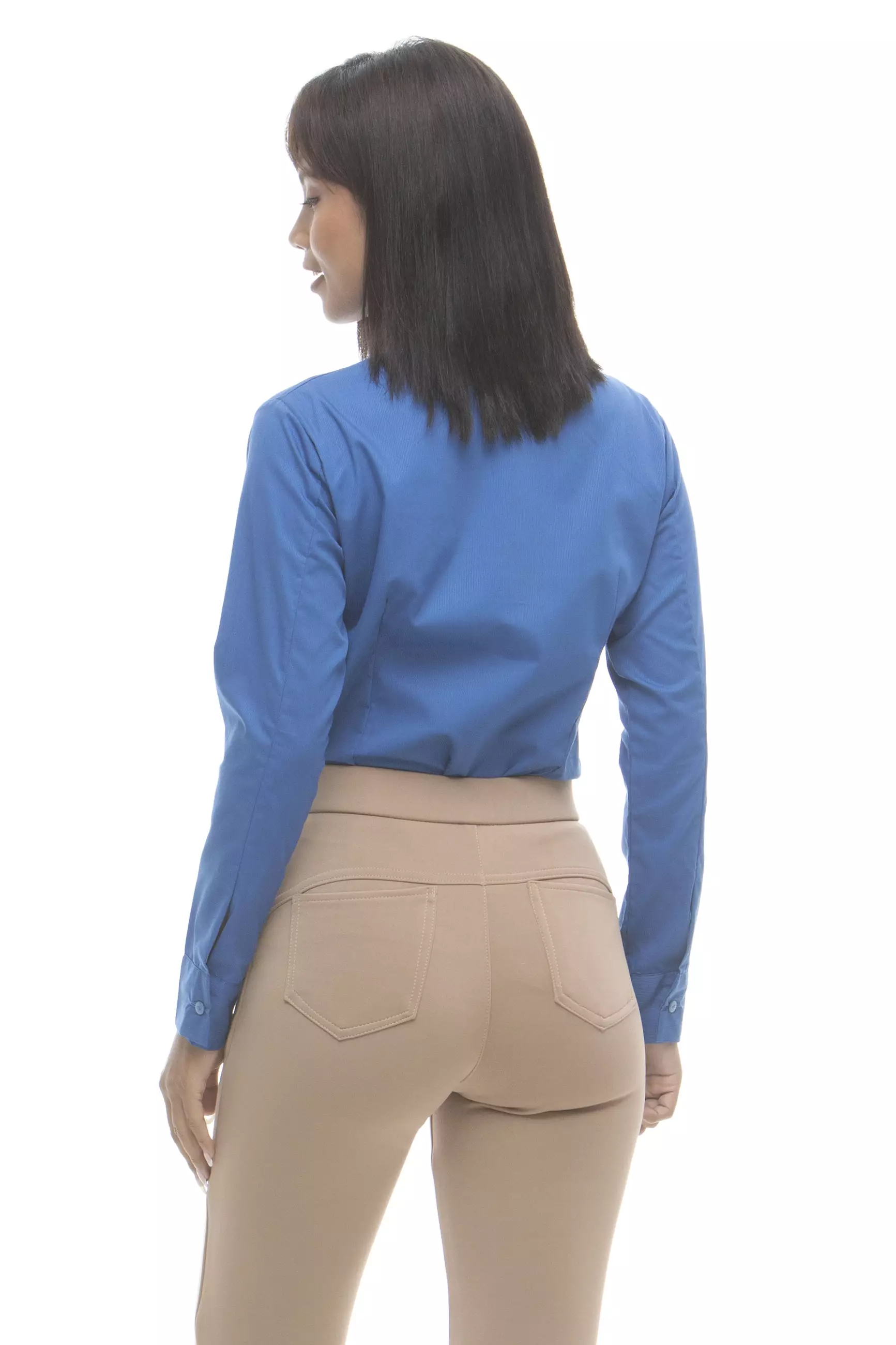 Delaney Pinstripe Long Sleeve Office Blouse