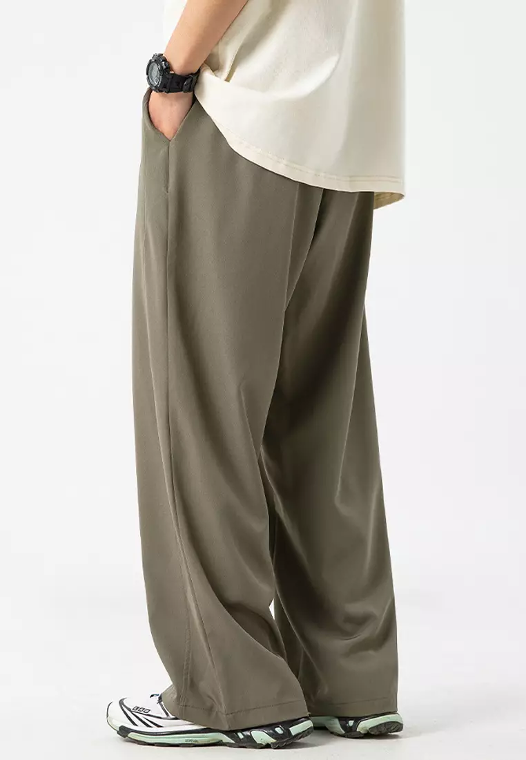 VANSA Unisex Ice Silk Cool Thin Slightly Wide Casual Pants VCU-P-2280