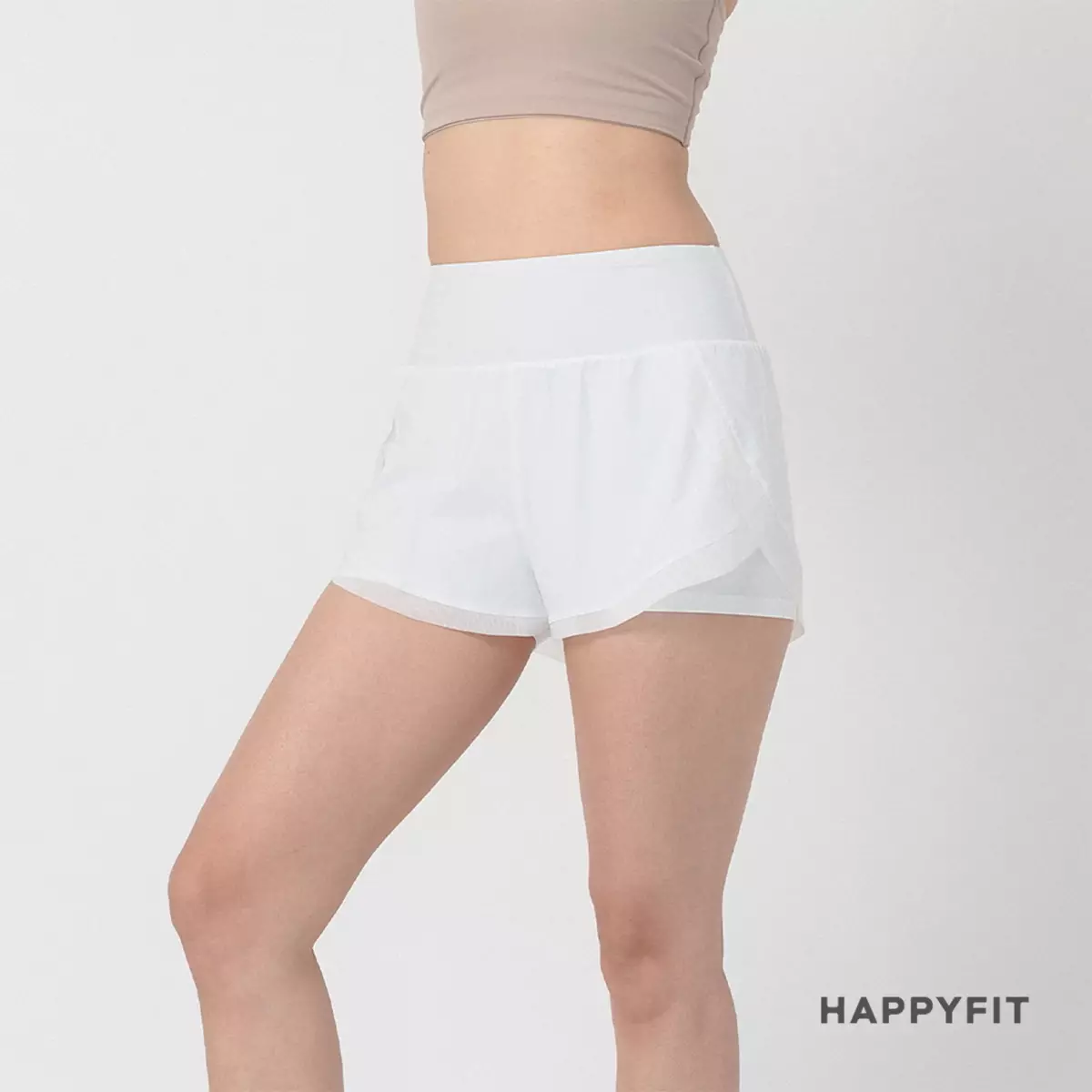 HAPPYFIT Windproof Short Pants High Waist - White