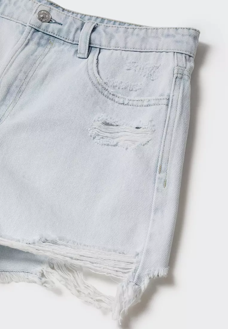 White ripped hot sale jeans shorts