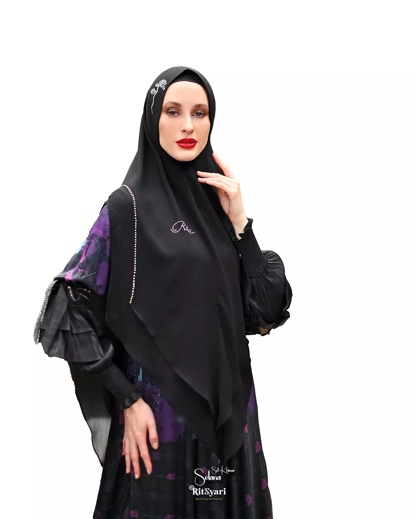 Jual Ritz Syari SET DRESS SOLANA BLACK KHIMAR PREMIUM Original 2025 ...