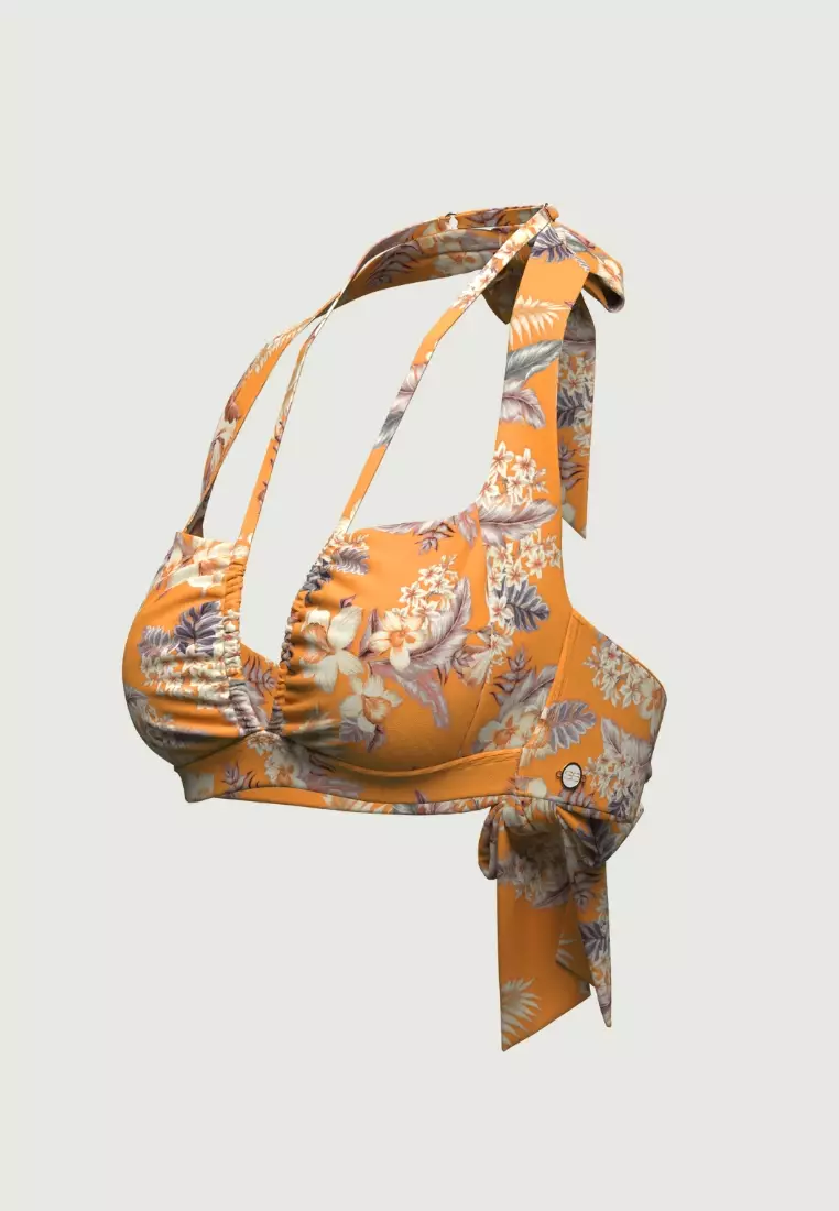 Desert Tropics Yellow Halter Bikini Top