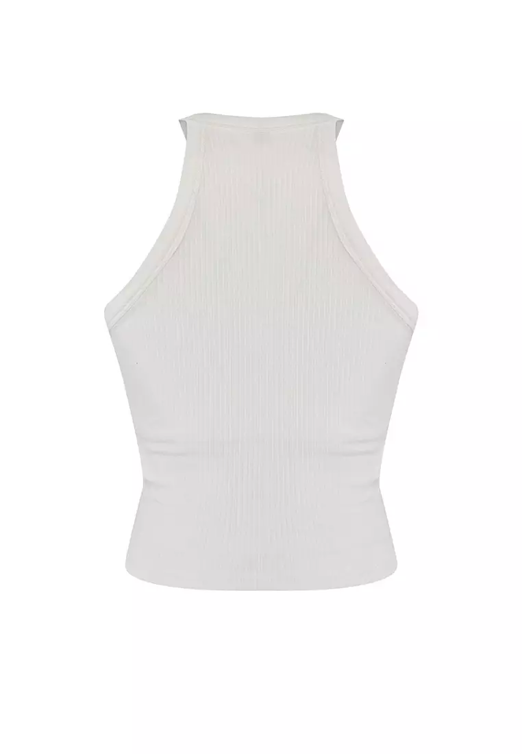 Ecru Padded Bra Detail Fitted/Knitted Undershirt TWOSS25AL00026