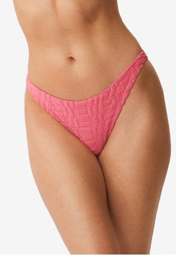 Mango pink Textured Bikini Bottom 81DB2USD00583BGS_1