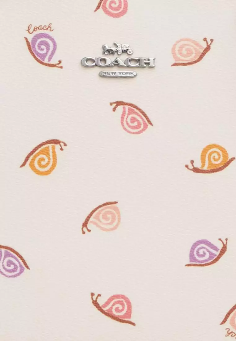 Coach Small City Tote With Snail Print Chalk Multi