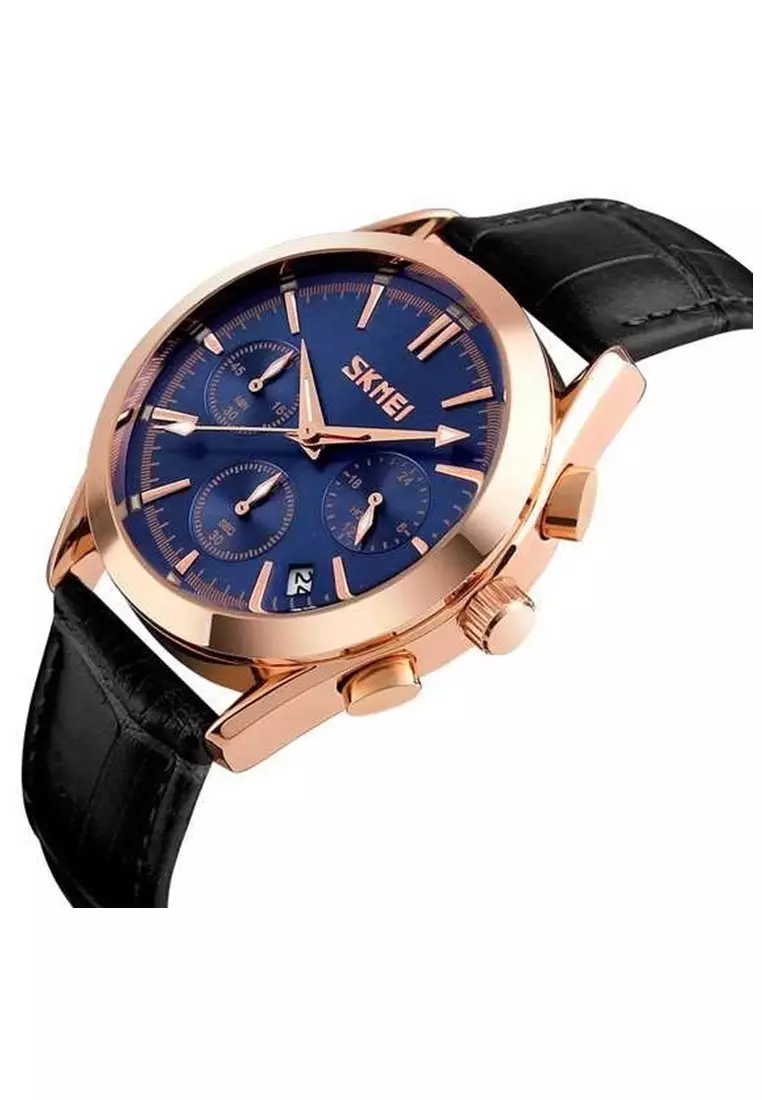 Jam Tangan Casual Analog Pria Waterproof 30m Strap Tali Material PU Leather MD77 ORIGINAL