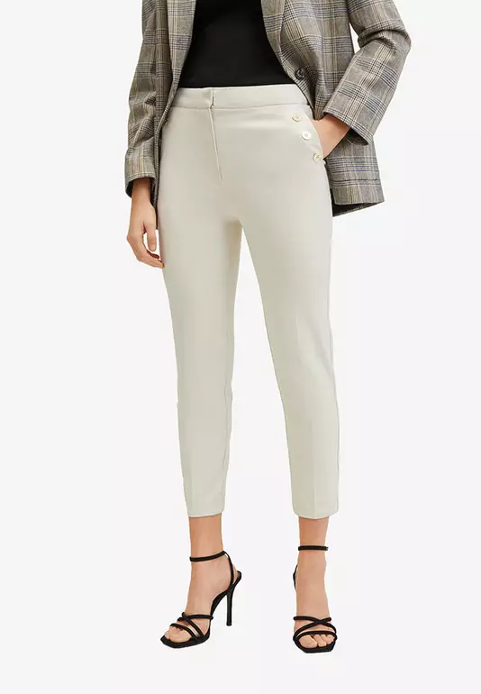 Buttons Cotton Trousers