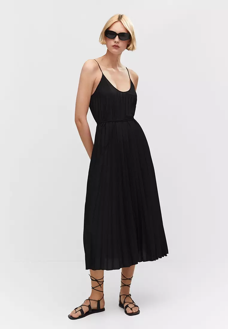 Mango pleated midi hotsell dress
