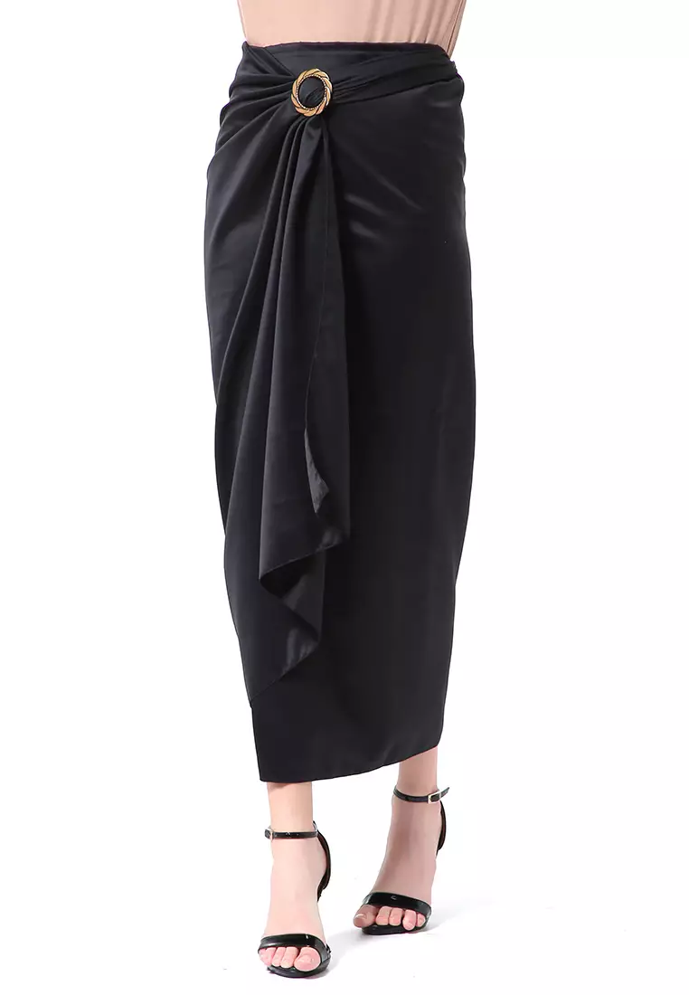 Cornelia Rok Lilit Polos Velvet Satin The Latest Today High Quality Premium - Hitam