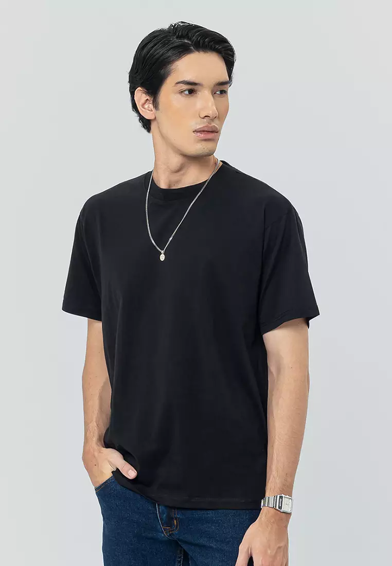 CHAZ JET BLACK Kaos Pria Lengan Pendek SS - Top Man Basic Tee