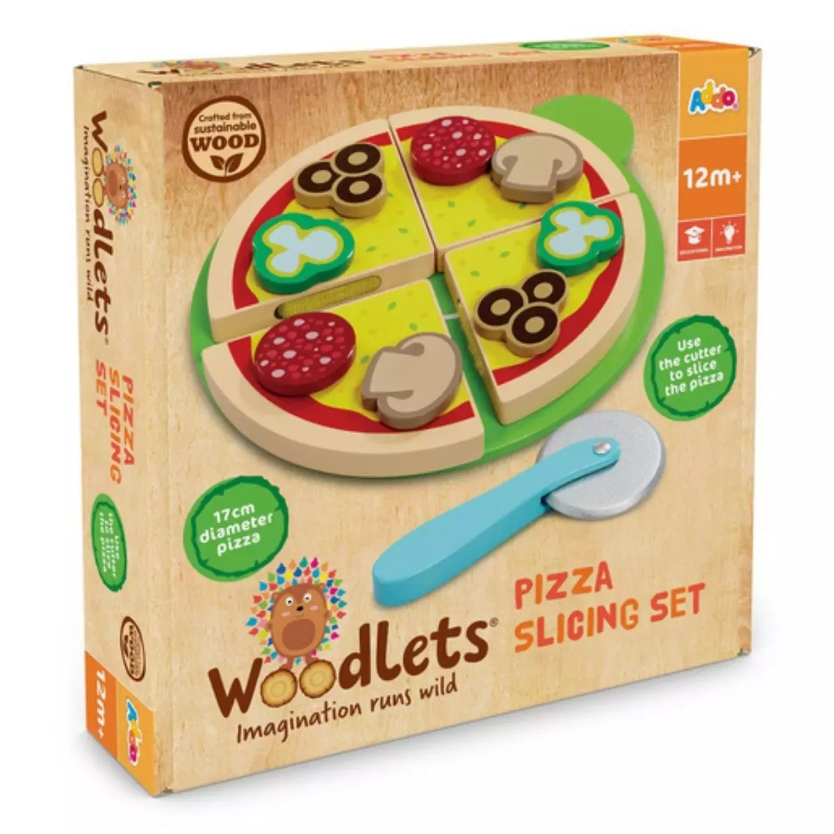 Addo Woodlets Pizza Slicing - Mainan Masak Masakan Kayu Anak
