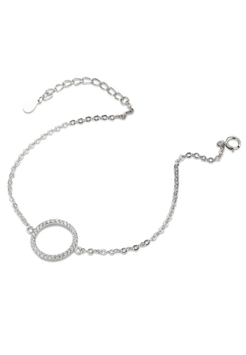 925 Signature silver 925 SIGNATURE Open Circle Charm Bracelet-Silver/Clear EB8A8AC27C59DFGS_1