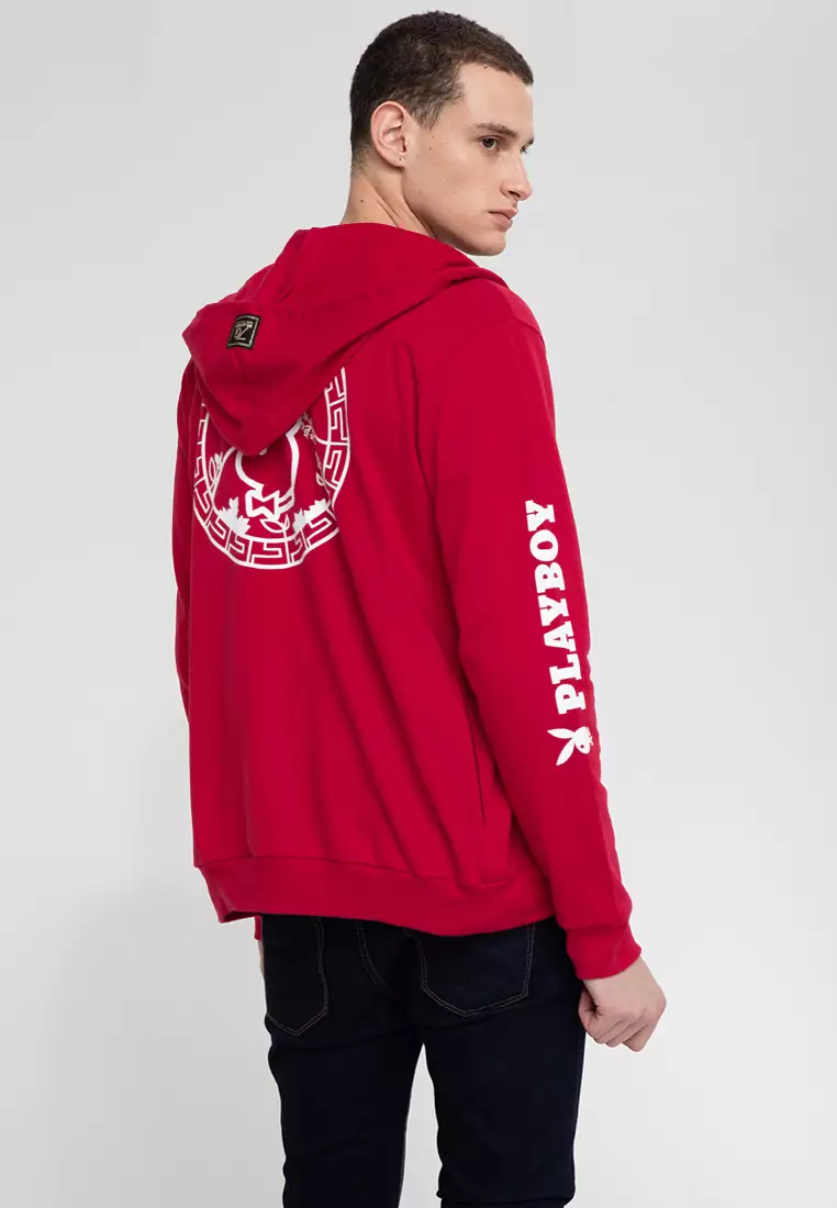 Buy Playboy Apparel Men s Red Year of the Bunny Hoodie 2024 Online