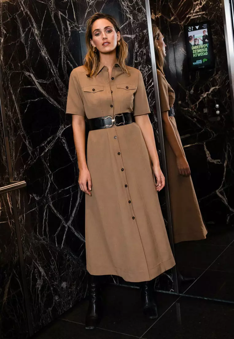 Amera Belted Utility Dress