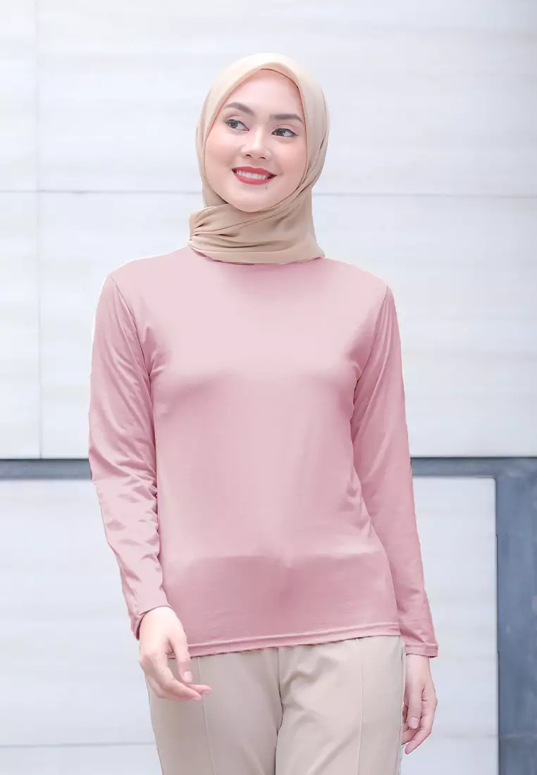 Cotton Bee - Manset Lengan Panjang Aneisha Inner Rayon - Pink Blush - L