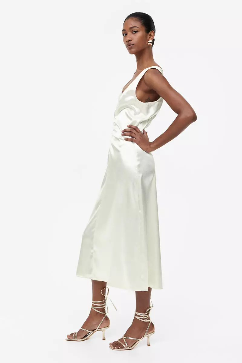 Ruched satin dress