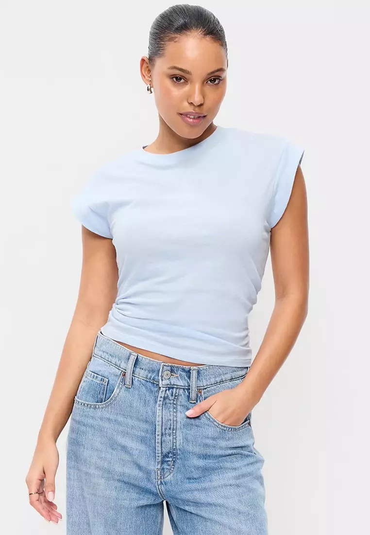 Cap-Sleeve Side-Cinch Top