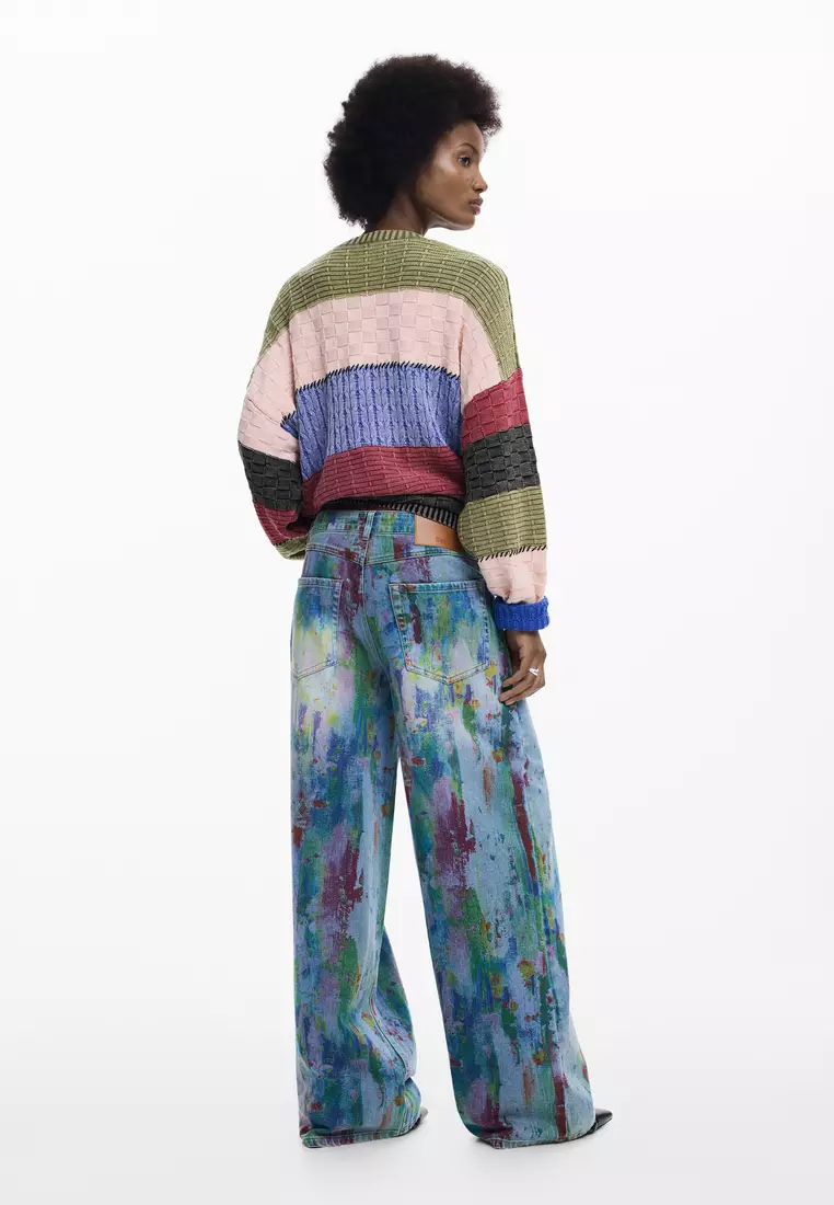 Arty denim pants
