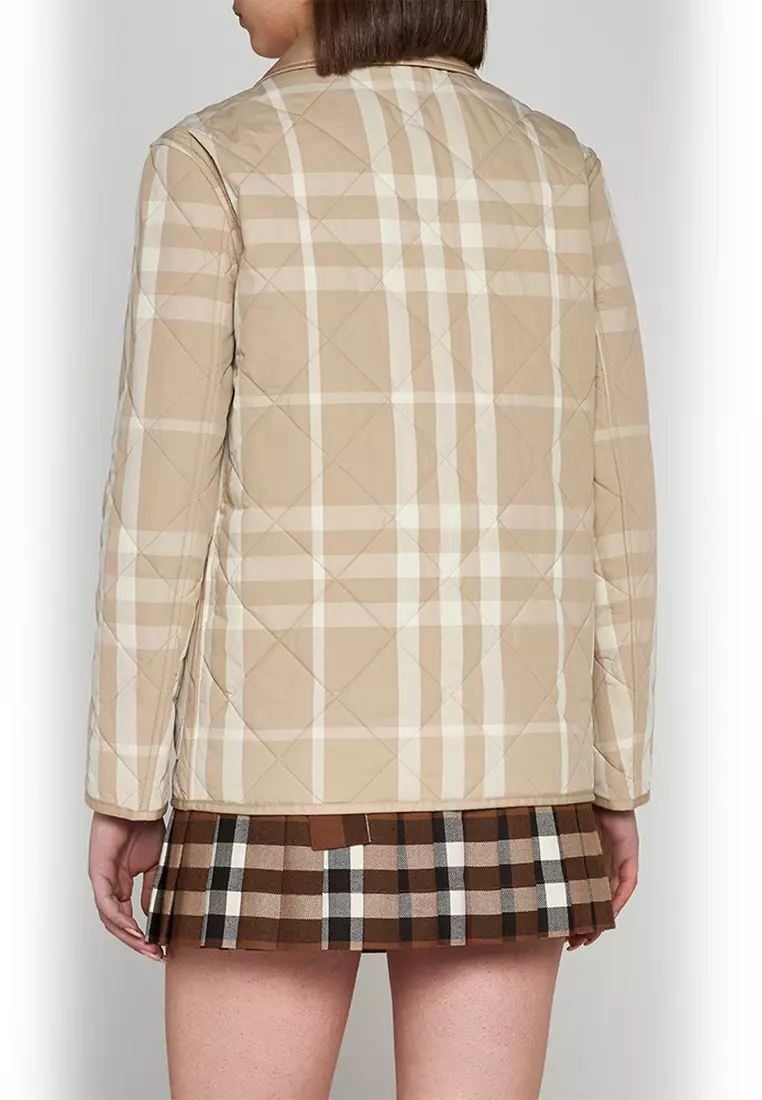 Buy Burberry Burberry Check Diamond Quilted Nylon Barn Jacket in Soft