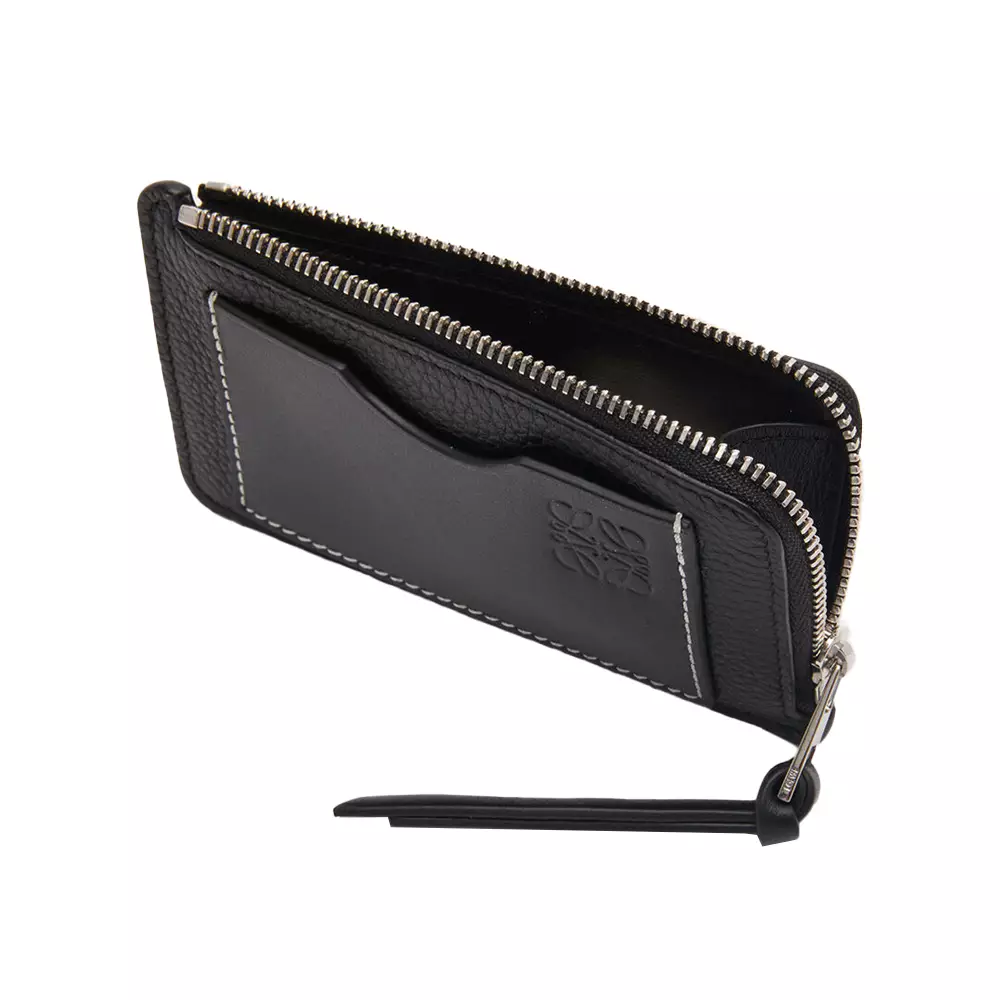 Coin Cardholder Soft Grained Calfskin Black