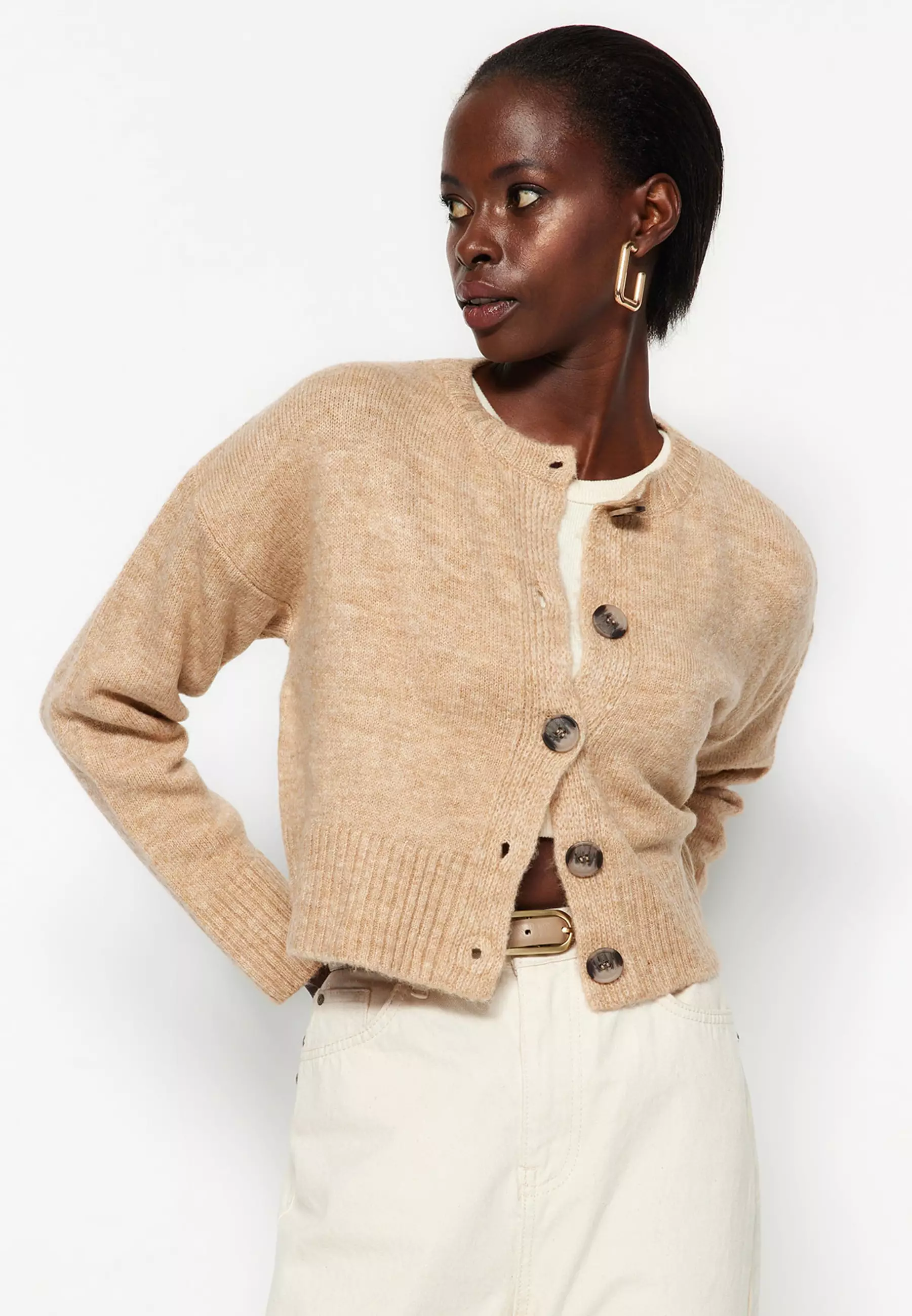 Cropped cardigan trend cheap