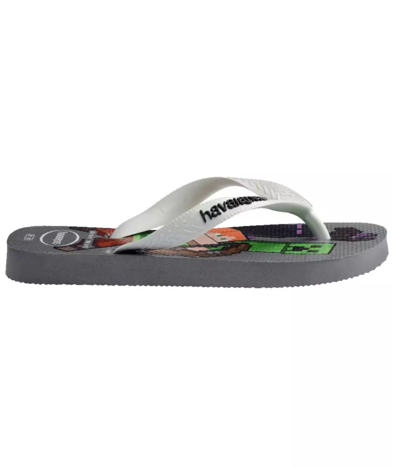 Havaianas 1077 Kids Minecraft Gray/White - Sandal Anak