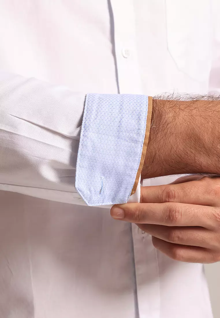 MOC - Kemeja Polos Pria Lengan Panjang Kingwell - White