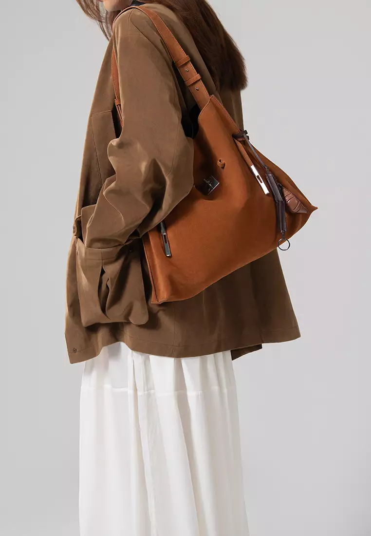 SAOI Belt Tote II - Suede Caramel