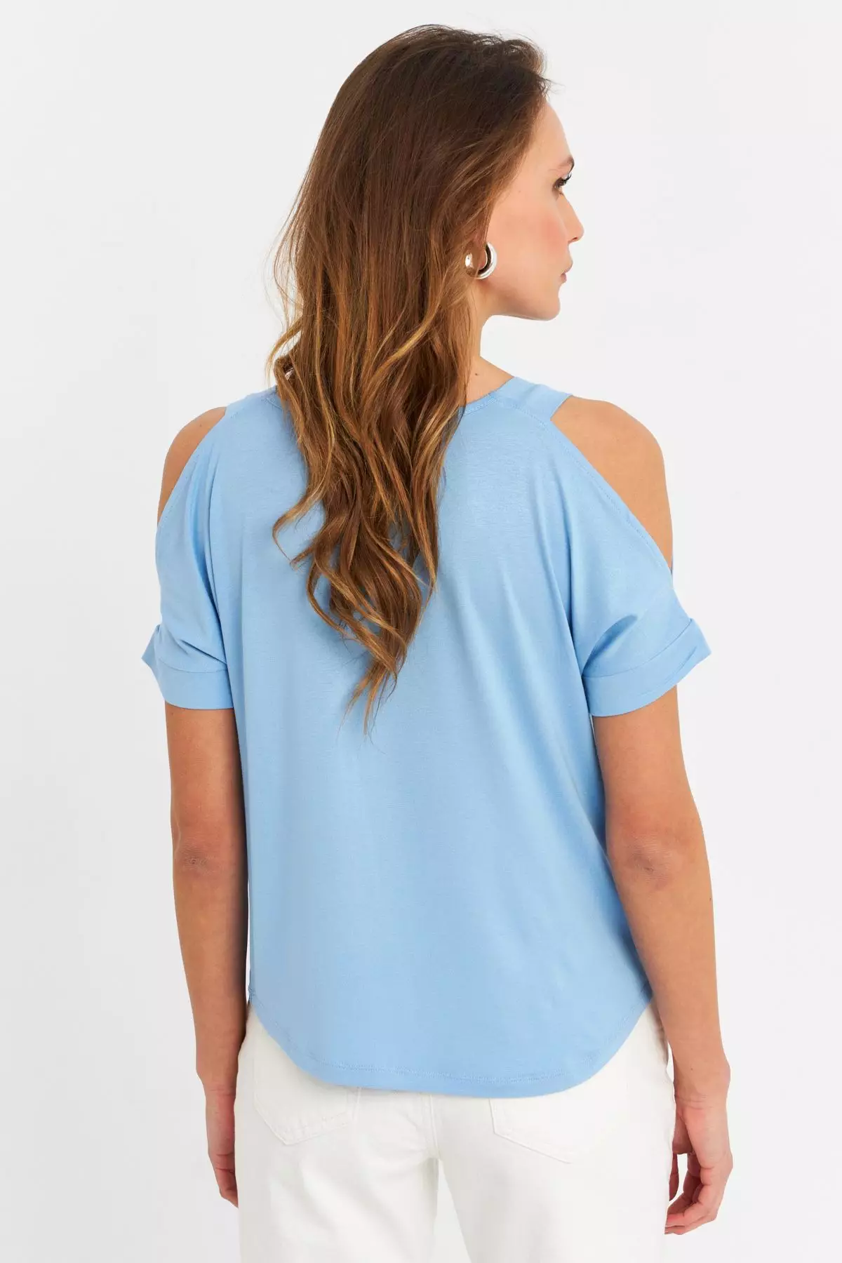 V-Neck Cold Shoulder Blouse