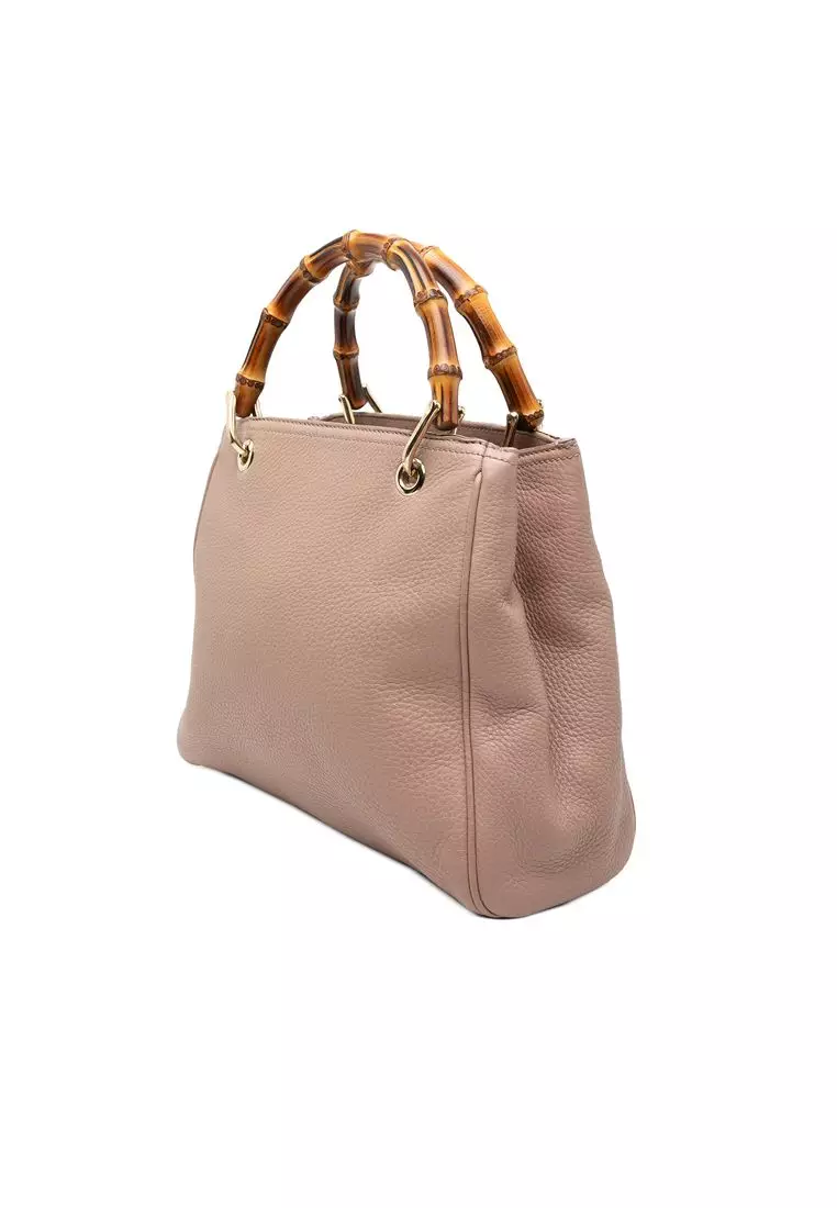 Pre-Loved Gucci Small Calfskin Bamboo Shopper Satchel