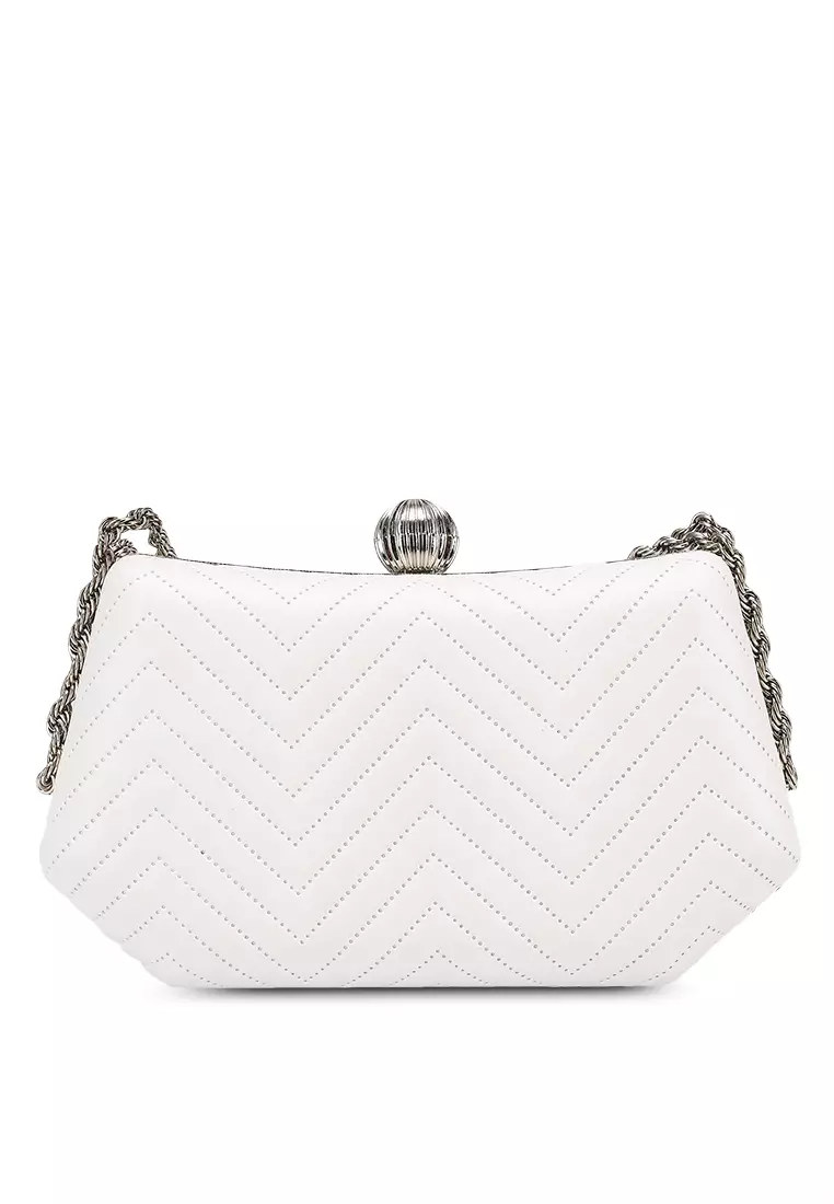 Quiz white 2025 clutch bag