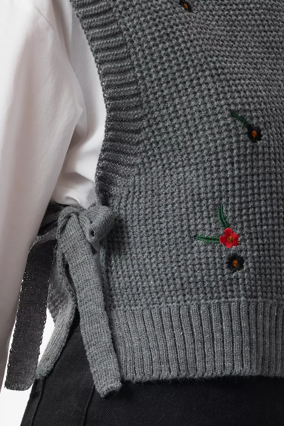 Anthracite Embroidered Knitwear Sweater Tedaw25Sv