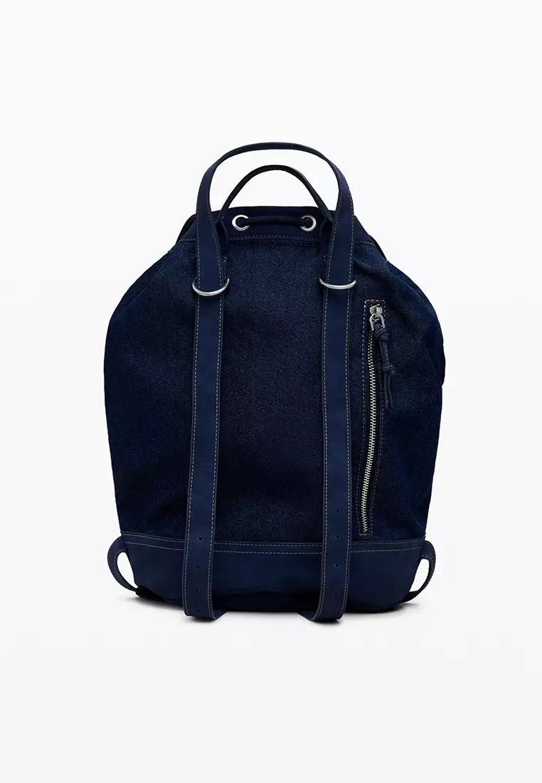 Medium denim bucket backpack