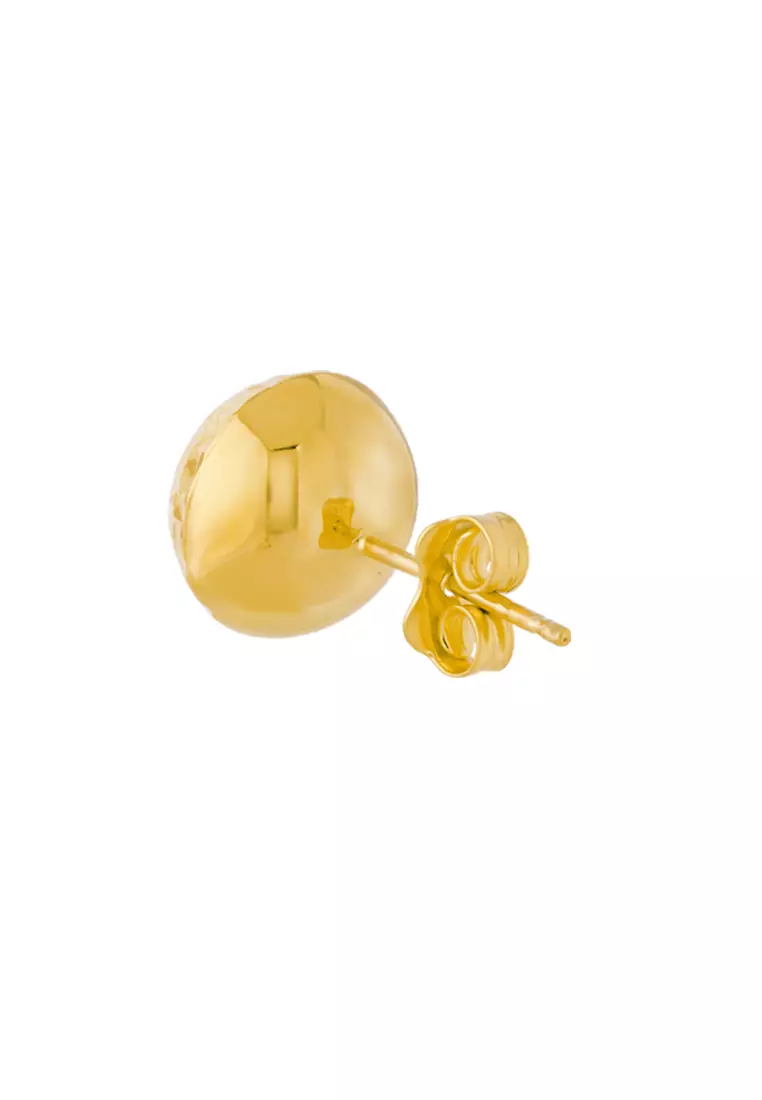 TOMEI Italy Round Earrings, Yellow Gold 916