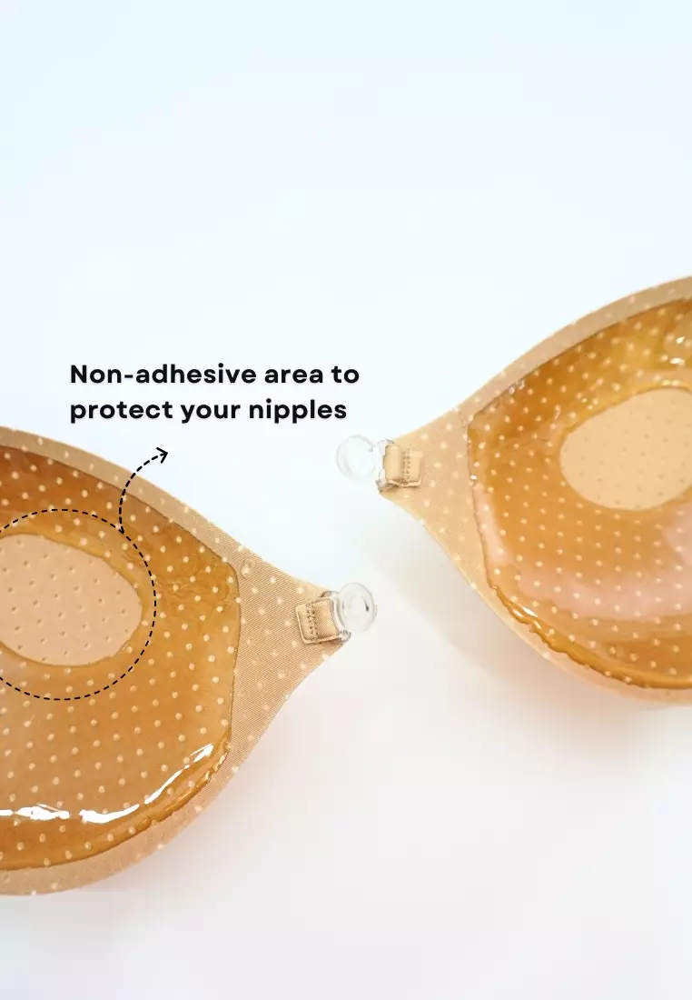 2 Pack Lexi Thick Push Up Stick On Nubra in Nude and Black Seamless Invisible Reusable Adhesive Stick on Wedding Bra 隐形聚拢胸
