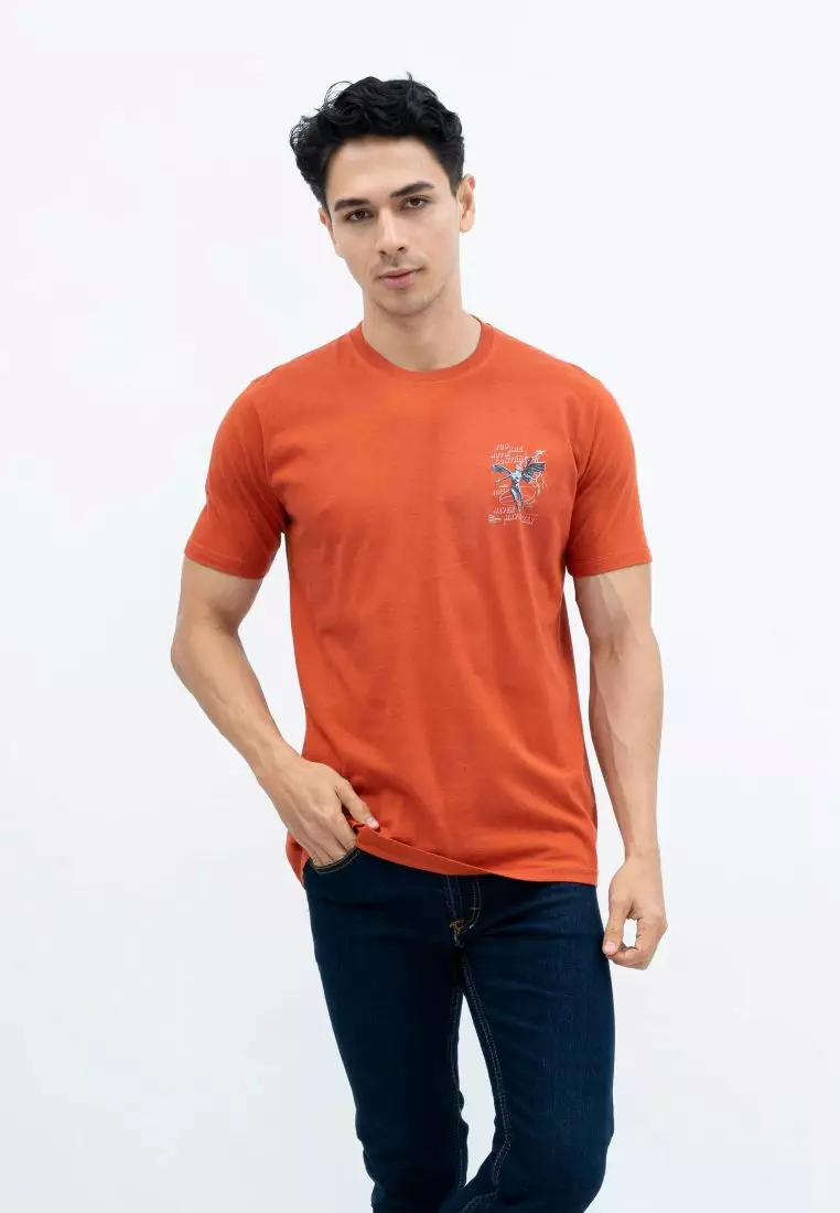 Houseofcuff T-shirt Kaos Motif Never Have Pendek Terracotta Size S-4XL