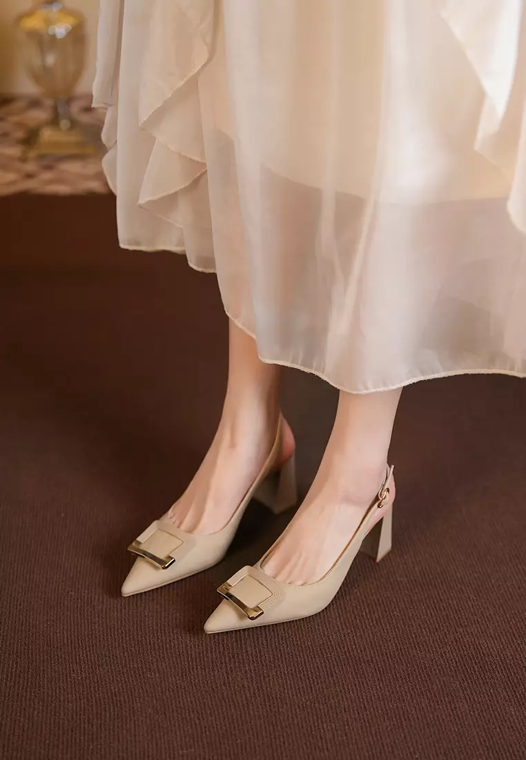 7CM Buckle Slingback Strap High Heel BY873-3120