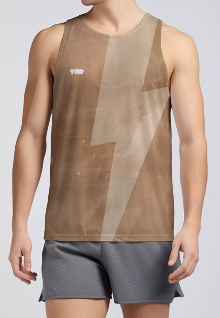 MSA68 singlet running pria tdbolt "speed endurance" coklat oatmeal airdrylite