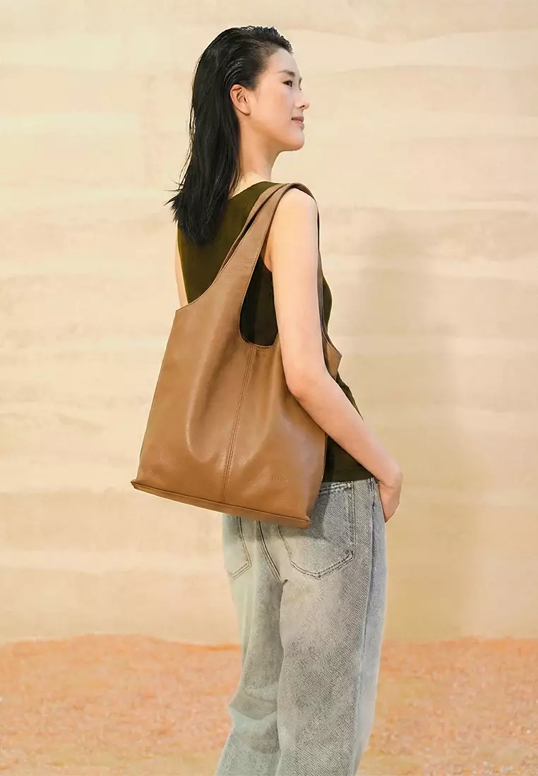 LATTICE 籃子手提袋 - 焦糖色