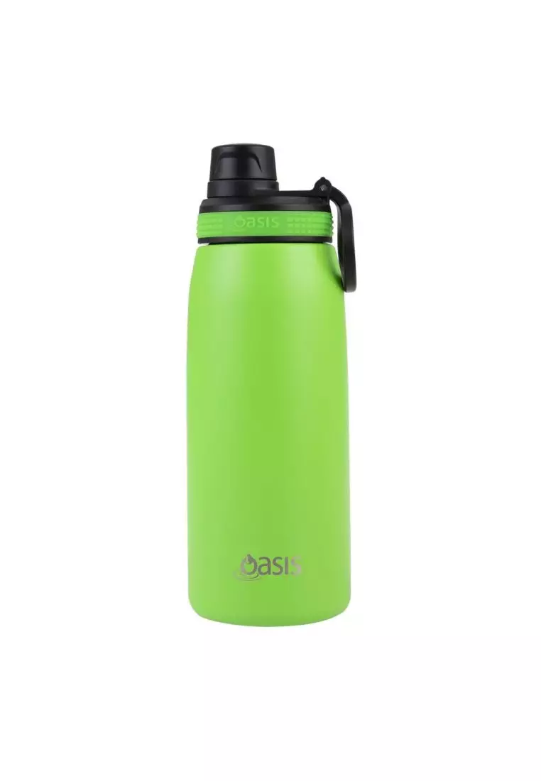 Oasis Stainless Steel Insulated Sports Water Bottle with Screw Cap 780ML - Neon Green