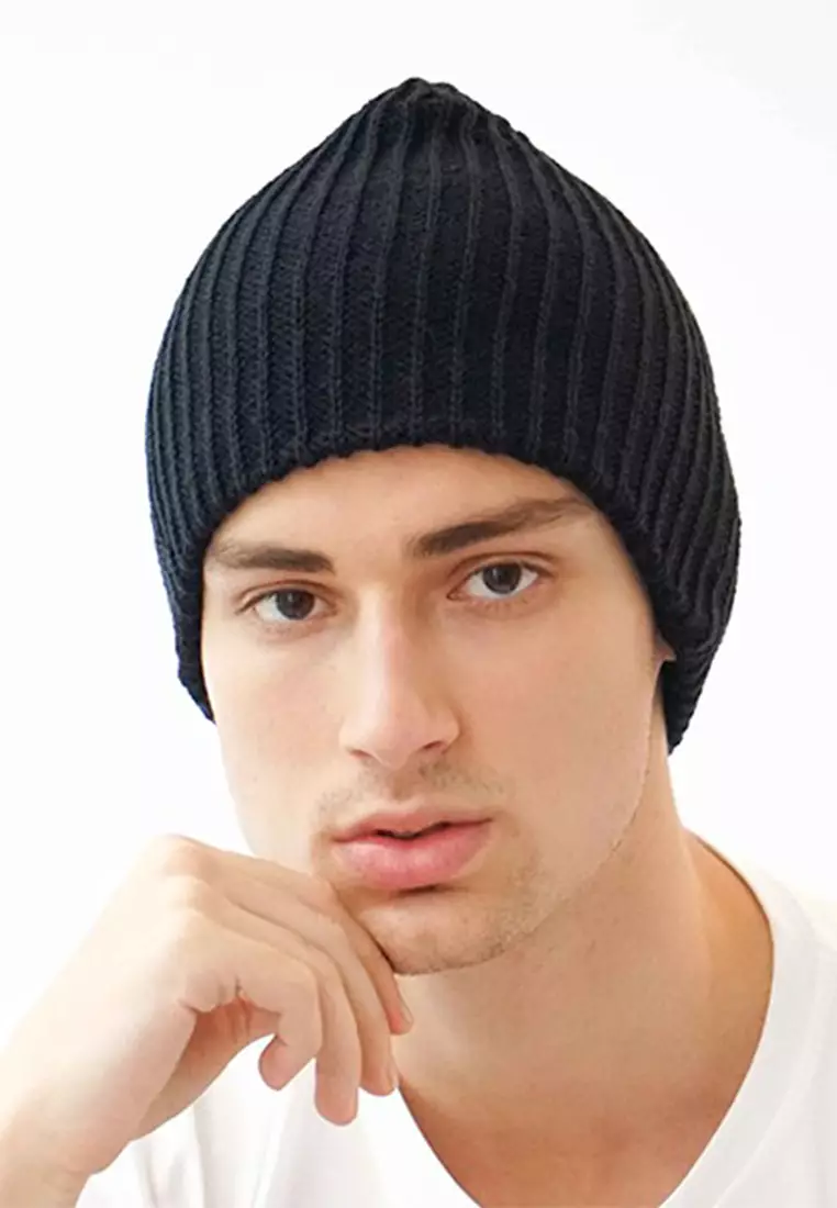 Houseofcuff Topi Kupluk Rajut Beanie Hat Polos Topi Gunung Hitam
