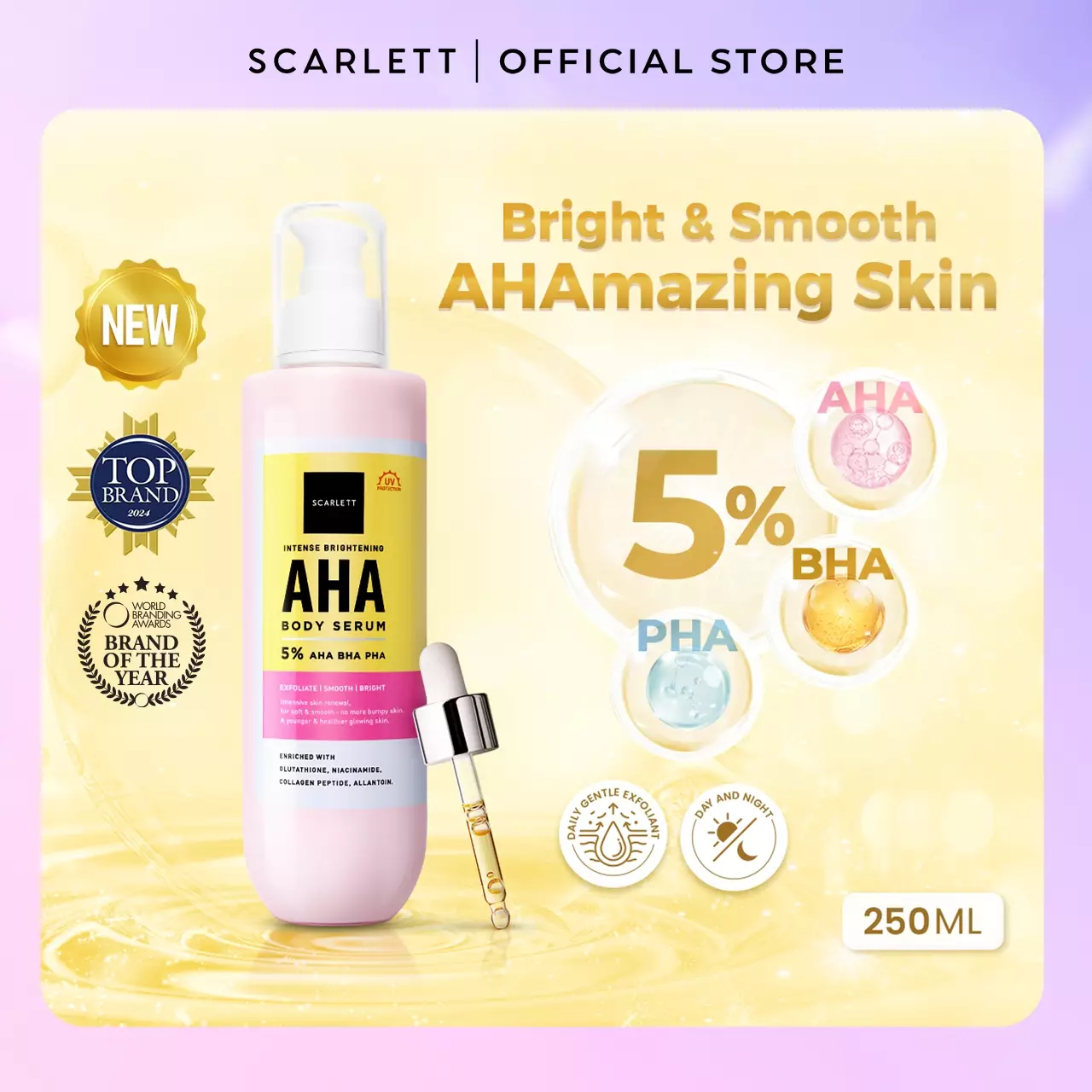 Scarlett Whitening Intense Brightening AHA Body Serum 5%