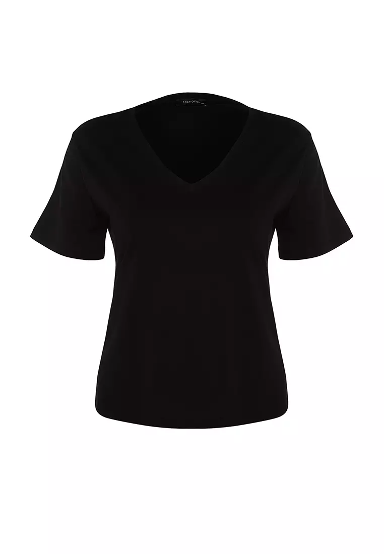 Plus Size Basic V-Neck T-Shirt