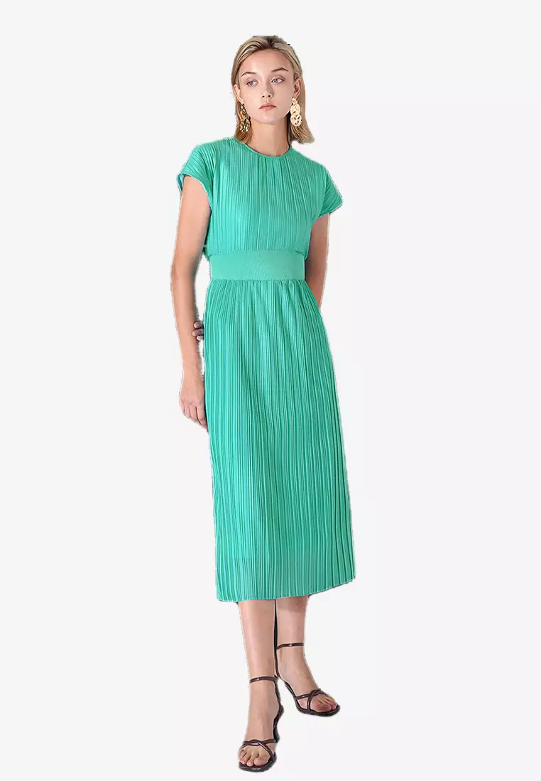 Buy Saturday Club Cap Sleeve Pleated Midi Dress Online ZALORA Malaysia