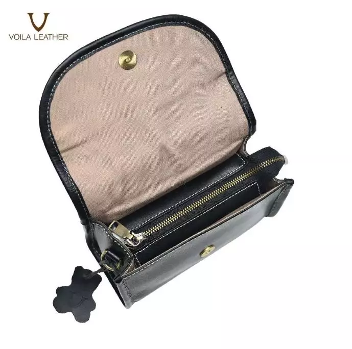 VOILA LEATHER Tas Selempang Wanita Kulit Asli Genuine Leather Sling Bag STELLA Black