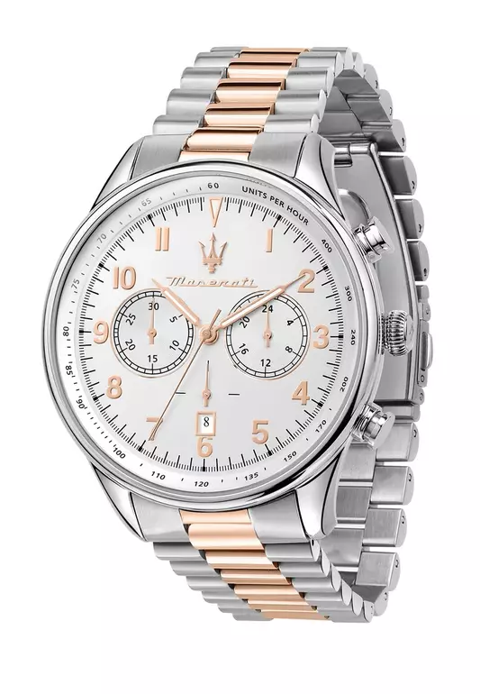 【2 Years Warranty】Maserati Tradizione 45mm White Silver Dial Men's Chronograph Quartz Watch R8873646002